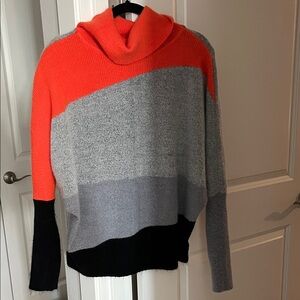 Colorblock Women's Sweater orange- , Gray, Black